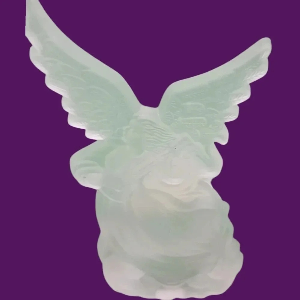 Christmas image frosted glass votive angel